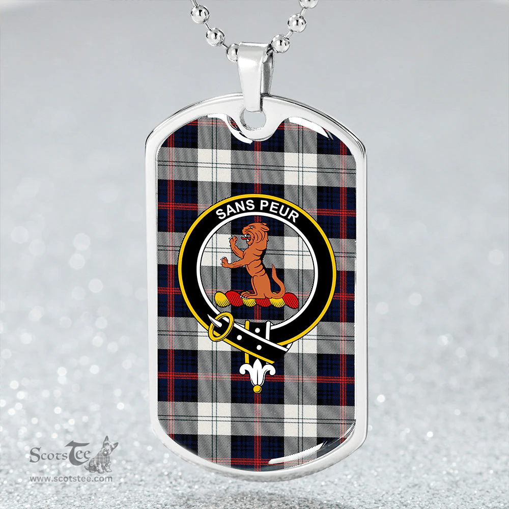 ScottishPlaid Sutherland Dress #2 Modern Clan Tartan Dog Tag Necklace - Crest Classic Scottish Plaid Tartan Plaid