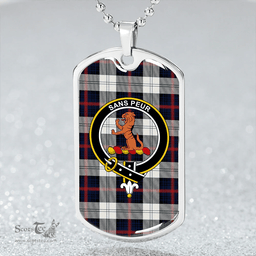 ScottishPlaid Sutherland Dress #2 Modern Clan Tartan Dog Tag Necklace - Crest Classic Scottish Plaid Tartan Plaid