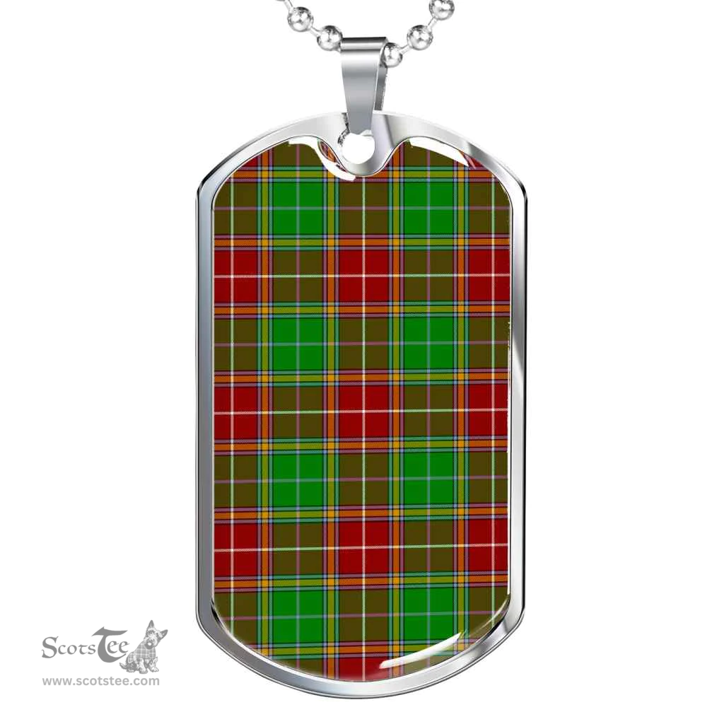 Scottish Baxter Modern Clan Tartan Dog Tag Necklace - Classic Scottish Plaid Tartan Plaid