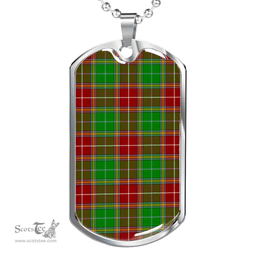 Scottish Baxter Modern Clan Tartan Dog Tag Necklace - Classic Scottish Plaid Tartan Plaid