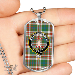ScottishPlaid Robertson Dress Ancient Clan Tartan Dog Tag Necklace - Crest Classic Scottish Plaid Tartan Plaid
