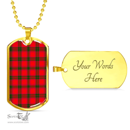 Scottish MacNab Modern Clan Tartan Dog Tag Necklace - Classic Scottish Plaid Tartan Plaid