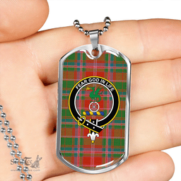 ScottishPlaid Somerville Ancient Clan Tartan Dog Tag Necklace - Crest Classic Scottish Plaid Tartan Plaid