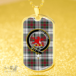 ScottishPlaid MacDuff Dress Modern Clan Tartan Dog Tag Necklace - Crest Classic Scottish Plaid Tartan Plaid