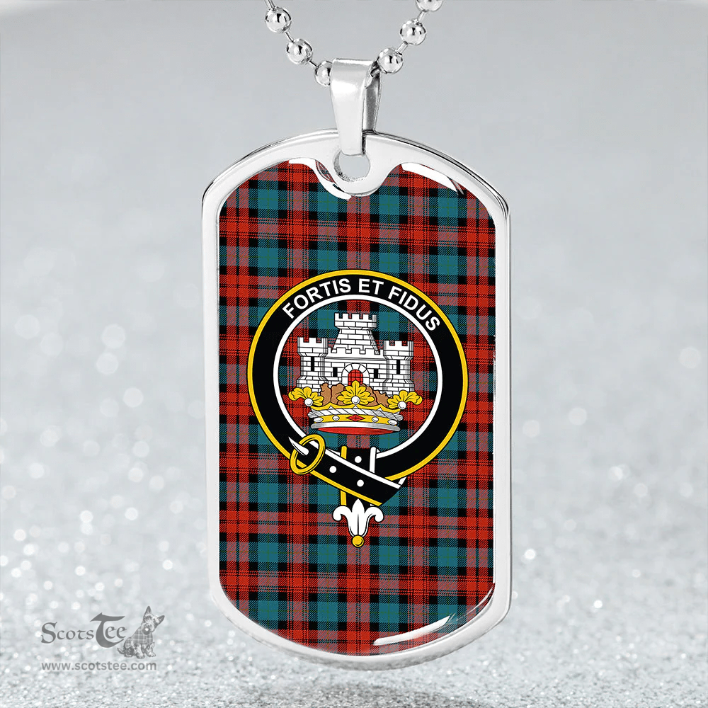 ScottishPlaid MacLachlan Ancient Clan Tartan Dog Tag Necklace - Crest Classic Scottish Plaid Tartan Plaid