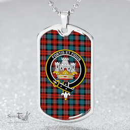 ScottishPlaid MacLachlan Ancient Clan Tartan Dog Tag Necklace - Crest Classic Scottish Plaid Tartan Plaid