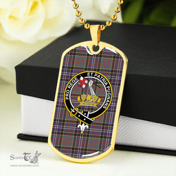 ScottishPlaid Paisley Drennan (Drennan Drennan) Weathered Clan Tartan Dog Tag Necklace - Crest Classic Scottish Plaid Tartan Plaid