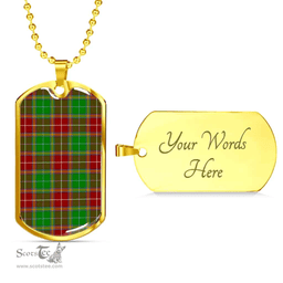Scottish Baxter Modern Clan Tartan Dog Tag Necklace - Classic Scottish Plaid Tartan Plaid