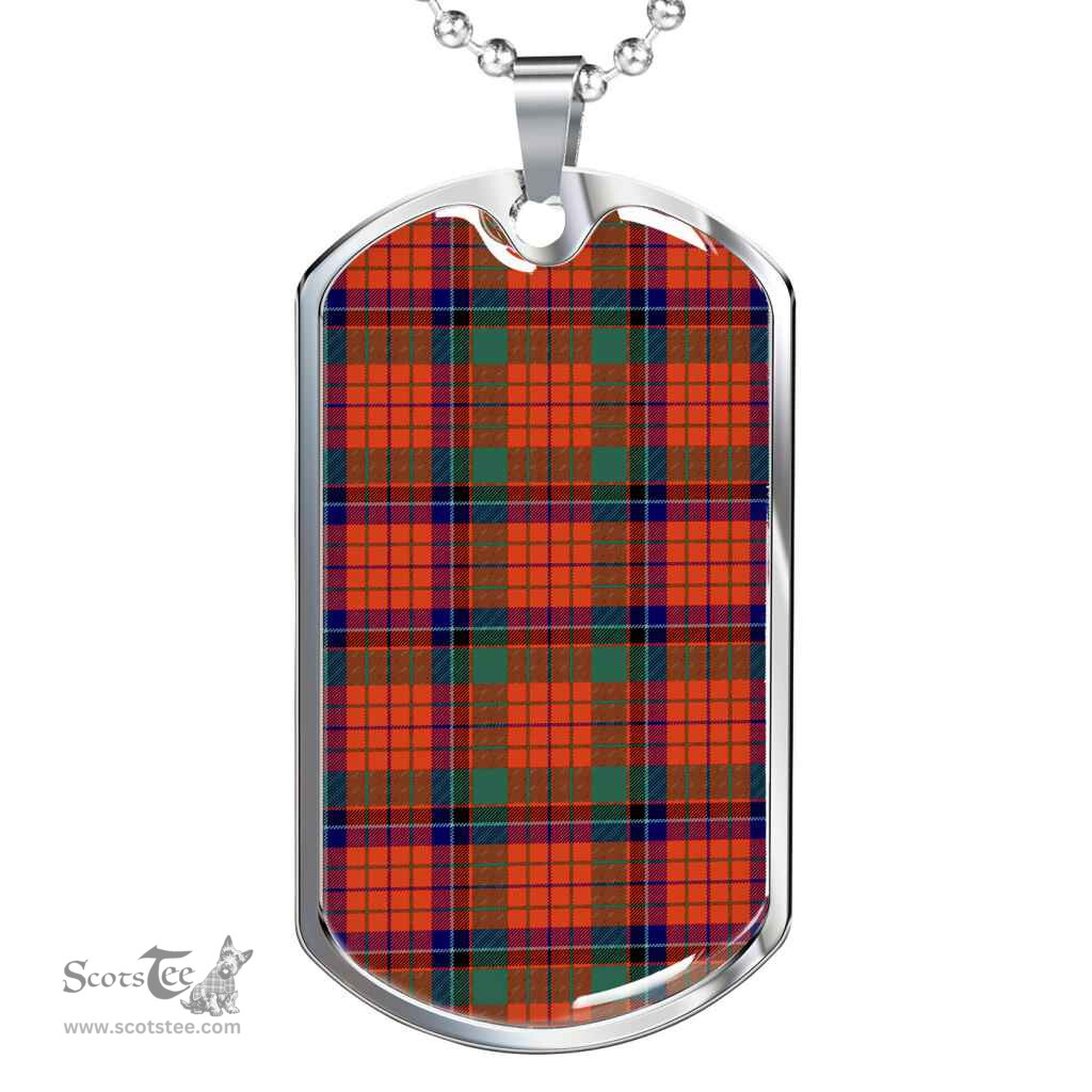 Scottish Nicolson Ancient Clan Tartan Dog Tag Necklace - Classic Scottish Plaid Tartan Plaid
