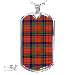 Scottish Nicolson Ancient Clan Tartan Dog Tag Necklace - Classic Scottish Plaid Tartan Plaid
