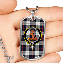 ScottishPlaid Sutherland Dress #2 Modern Clan Tartan Dog Tag Necklace - Crest Classic Scottish Plaid Tartan Plaid