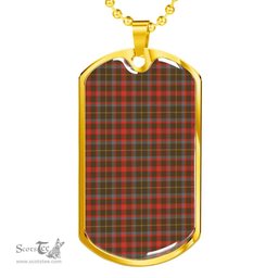 Scottish MacKintosh Hunting Weathered Clan Tartan Dog Tag Necklace - Classic Scottish Plaid Tartan Plaid