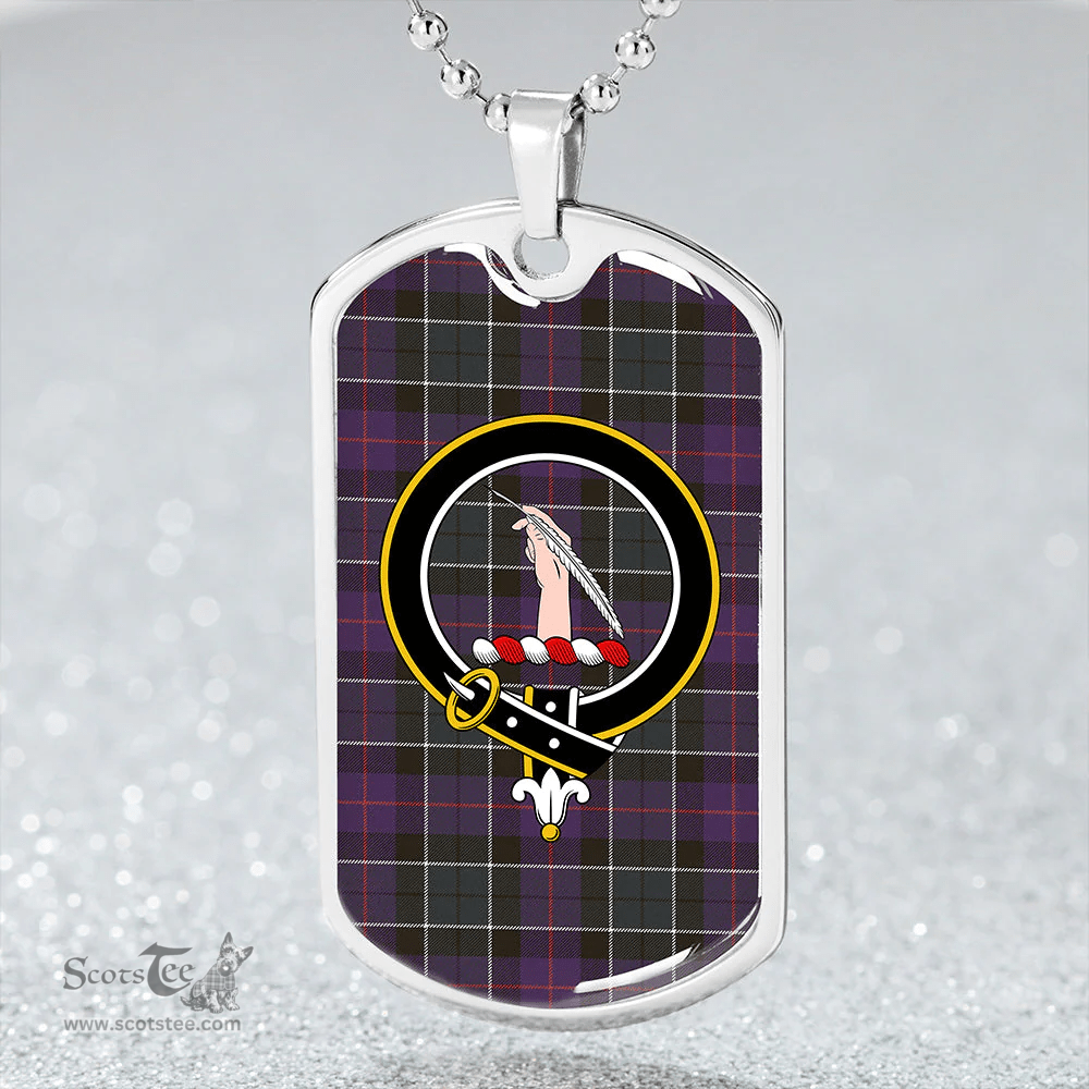 ScottishPlaid Syme Weathered Clan Tartan Dog Tag Necklace - Crest Classic Scottish Plaid Tartan Plaid