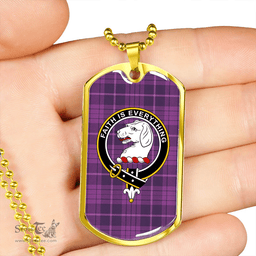 ScottishPlaid Robinson Dress #2 (Robins Dress #2) Weathered Clan Tartan Dog Tag Necklace - Crest Classic Scottish Plaid Tartan Plaid