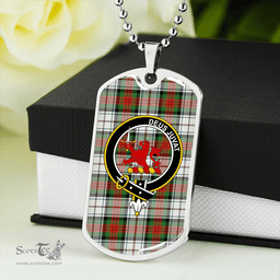 ScottishPlaid MacDuff Dress Ancient Clan Tartan Dog Tag Necklace - Crest Classic Scottish Plaid Tartan Plaid
