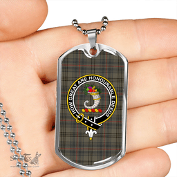 ScottishPlaid Walker Hunting Weathered Clan Tartan Dog Tag Necklace - Crest Classic Scottish Plaid Tartan Plaid