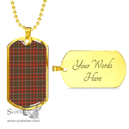 Scottish MacKintosh Hunting Weathered Clan Tartan Dog Tag Necklace - Classic Scottish Plaid Tartan Plaid