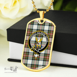 ScottishPlaid Stewart Dress Ancient Clan Tartan Dog Tag Necklace - Crest Classic Scottish Plaid Tartan Plaid