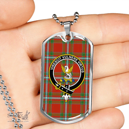 ScottishPlaid Stewart of Fingask #2 Ancient Clan Tartan Dog Tag Necklace - Crest Classic Scottish Plaid Tartan Plaid