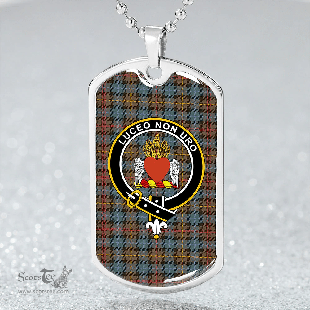 ScottishPlaid Smith (Gow Hunting) Weathered Clan Tartan Dog Tag Necklace - Crest Classic Scottish Plaid Tartan Plaid