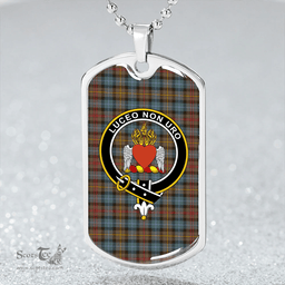 ScottishPlaid Smith (Gow Hunting) Weathered Clan Tartan Dog Tag Necklace - Crest Classic Scottish Plaid Tartan Plaid
