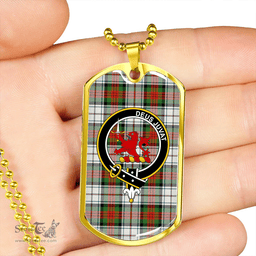 ScottishPlaid MacDuff Dress Ancient Clan Tartan Dog Tag Necklace - Crest Classic Scottish Plaid Tartan Plaid