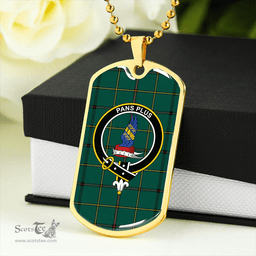 ScottishPlaid Marr Modern Clan Tartan Dog Tag Necklace - Crest Classic Scottish Plaid Tartan Plaid