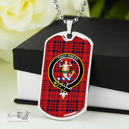ScottishPlaid Murray of Abercairney James #2 (Murray of Abercairney; James #2) Modern Clan Tartan Dog Tag Necklace - Crest Classic Scottish Plaid Tartan Plaid
