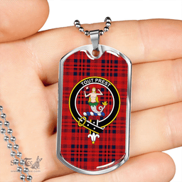 ScottishPlaid Murray of Abercairney James #2 (Murray of Abercairney; James #2) Modern Clan Tartan Dog Tag Necklace - Crest Classic Scottish Plaid Tartan Plaid