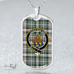 ScottishPlaid MacKenzie #2 Modern Clan Tartan Dog Tag Necklace - Crest Classic Scottish Plaid Tartan Plaid