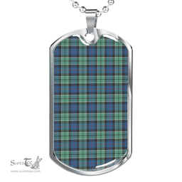 Scottish Leslie Hunting Ancient Clan Tartan Dog Tag Necklace - Classic Scottish Plaid Tartan Plaid
