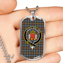 ScottishPlaid Smith (Gow Hunting) Weathered Clan Tartan Dog Tag Necklace - Crest Classic Scottish Plaid Tartan Plaid