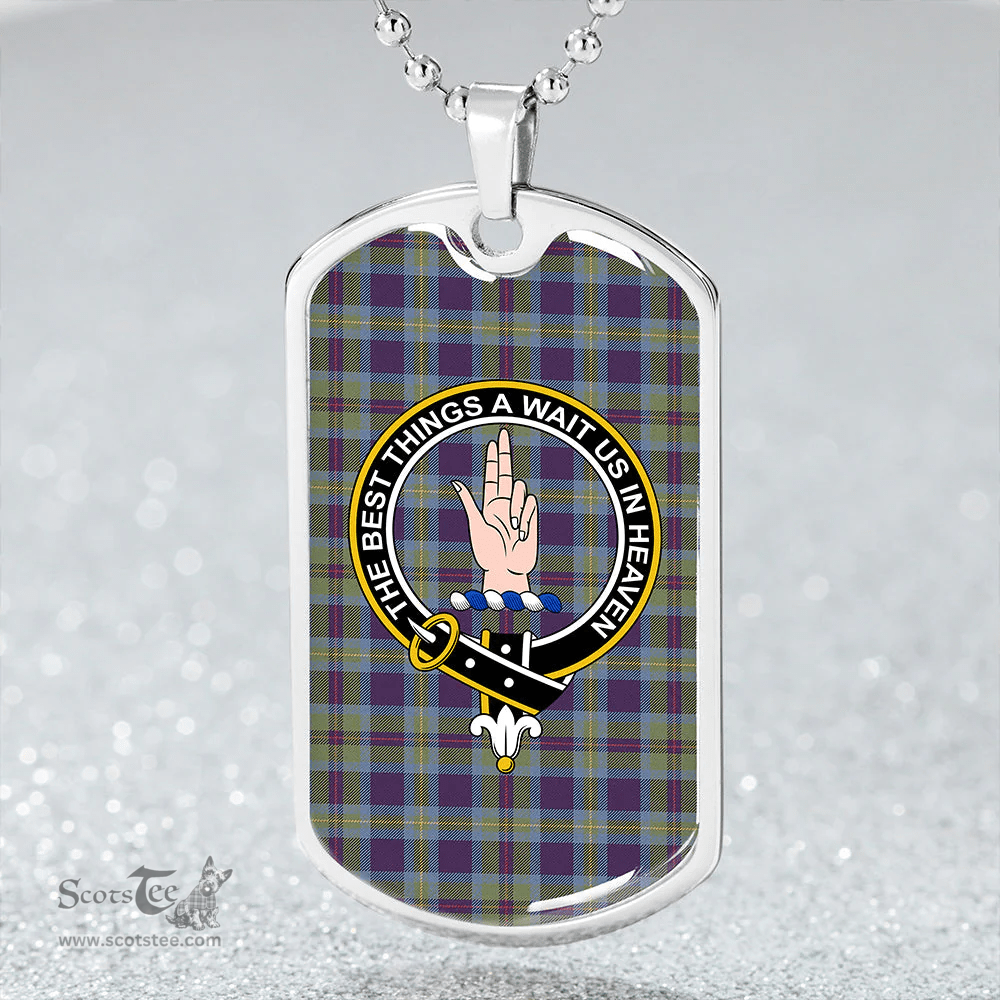 ScottishPlaid Miller # 2 Weathered Clan Tartan Dog Tag Necklace - Crest Classic Scottish Plaid Tartan Plaid