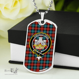 ScottishPlaid MacLachlan Ancient Clan Tartan Dog Tag Necklace - Crest Classic Scottish Plaid Tartan Plaid