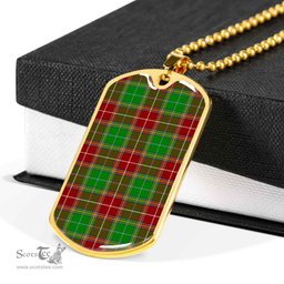 Scottish Baxter Modern Clan Tartan Dog Tag Necklace - Classic Scottish Plaid Tartan Plaid