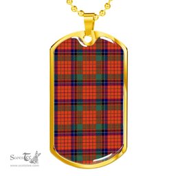 Scottish Nicolson Ancient Clan Tartan Dog Tag Necklace - Classic Scottish Plaid Tartan Plaid