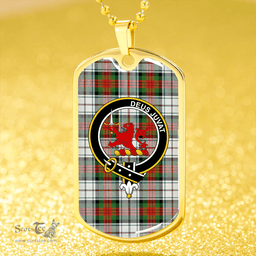 ScottishPlaid MacDuff Dress Ancient Clan Tartan Dog Tag Necklace - Crest Classic Scottish Plaid Tartan Plaid