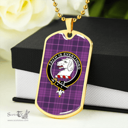 ScottishPlaid Robinson Dress #2 (Robins Dress #2) Weathered Clan Tartan Dog Tag Necklace - Crest Classic Scottish Plaid Tartan Plaid