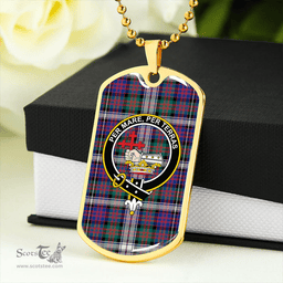 ScottishPlaid MacDonald Dress Dance (Donald Dress Dance) Clan Tartan Dog Tag Necklace - Crest Classic Scottish Plaid Tartan Plaid