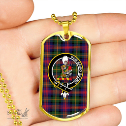 ScottishPlaid MacLennan Clan Tartan Dog Tag Necklace - Crest Classic Scottish Plaid Tartan Plaid