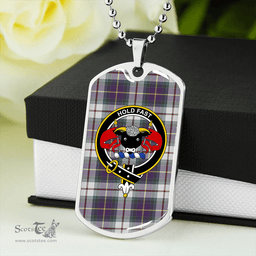 ScottishPlaid MacLeod of California Weathered Clan Tartan Dog Tag Necklace - Crest Classic Scottish Plaid Tartan Plaid