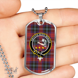 ScottishPlaid Skene of Cromar (Cant version) Weathered Clan Tartan Dog Tag Necklace - Crest Classic Scottish Plaid Tartan Plaid