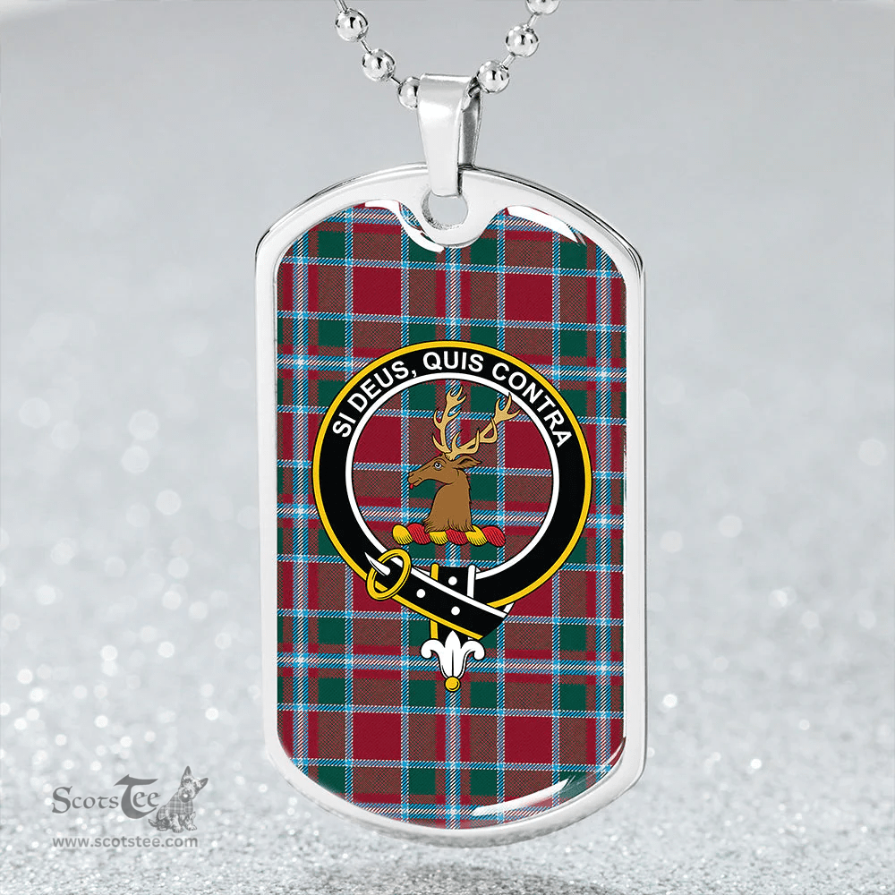 ScottishPlaid Spens Modern Clan Tartan Dog Tag Necklace - Crest Classic Scottish Plaid Tartan Plaid