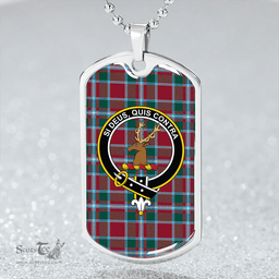 ScottishPlaid Spens Modern Clan Tartan Dog Tag Necklace - Crest Classic Scottish Plaid Tartan Plaid