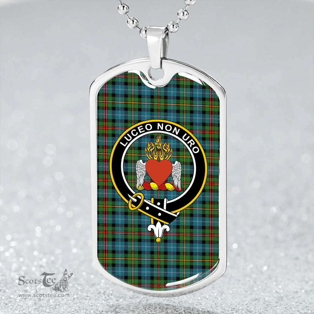 ScottishPlaid Smith (Gow Hunting) Ancient Clan Tartan Dog Tag Necklace - Crest Classic Scottish Plaid Tartan Plaid