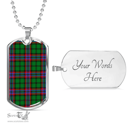 Scottish McGeachie Clan Tartan Dog Tag Necklace - Classic Scottish Plaid Tartan Plaid