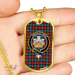 ScottishPlaid MacLachlan Ancient Clan Tartan Dog Tag Necklace - Crest Classic Scottish Plaid Tartan Plaid