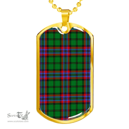 Scottish McGeachie Clan Tartan Dog Tag Necklace - Classic Scottish Plaid Tartan Plaid