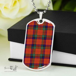 Scottish Nicolson Ancient Clan Tartan Dog Tag Necklace - Classic Scottish Plaid Tartan Plaid