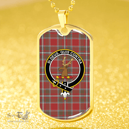 ScottishPlaid Spens Weathered Clan Tartan Dog Tag Necklace - Crest Classic Scottish Plaid Tartan Plaid